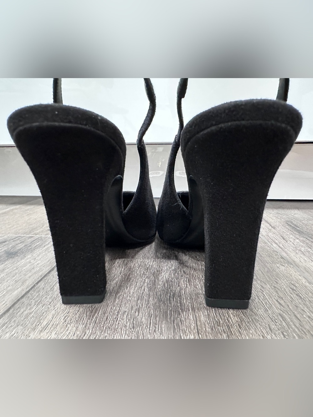 2026 CHANEL BLACK AND WHITE SUEDE GOLD CC LOGO HEELS SLINGBACKS PUMPS SHOES 38C - Picture 13 of 16